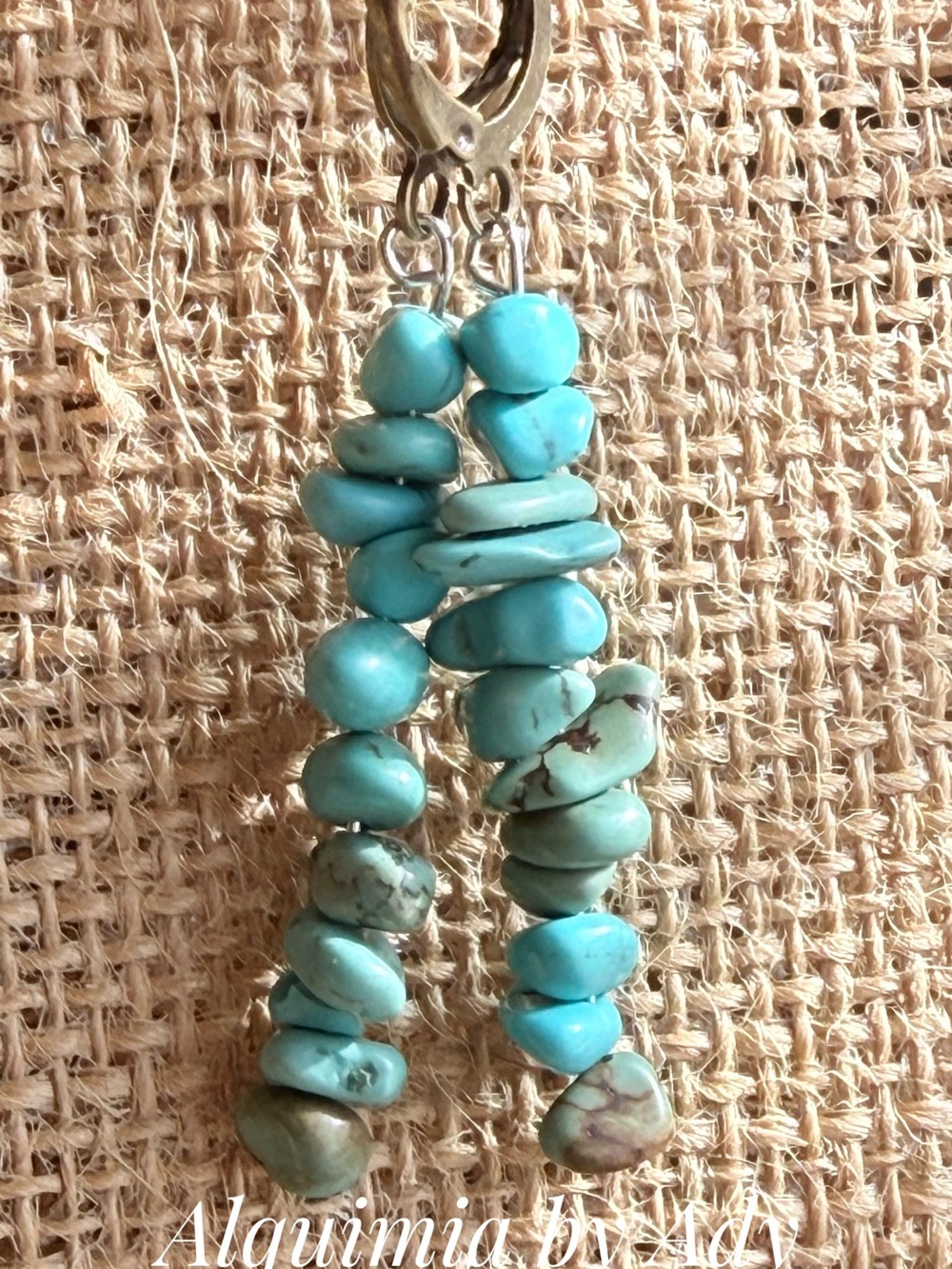 Fall Turquoise Stack Drop Earrings - Picture 2 of 4
